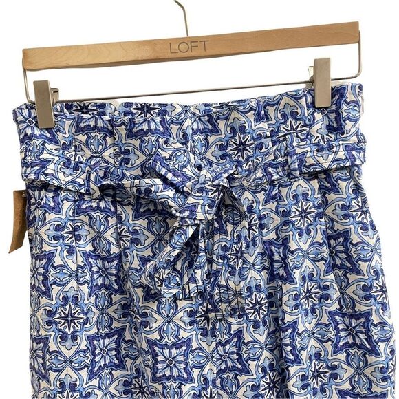 Rachel Roy Womens Tile-Print Casual Trouser Pants, Blue, tie on waist sz 4 NEW - Picture 3 of 7